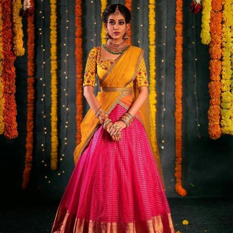 pin by almeenayadhav on half saree lehenga and long gown half saree lehenga half saree half