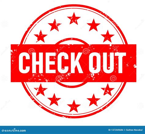 Check Out Stamp Red Rubber Stamp On White Background Check Out Stamp