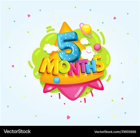 5 Months Baby Royalty Free Vector Image Vectorstock