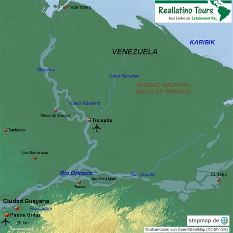 Stepmap Orinoco Delta Landkarte Für Venezuela