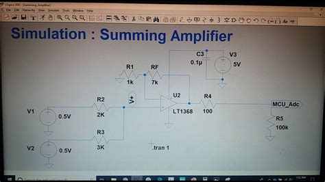 Lt Spice Op Amp Summing Amplifier Simulation Design And Simulation Of