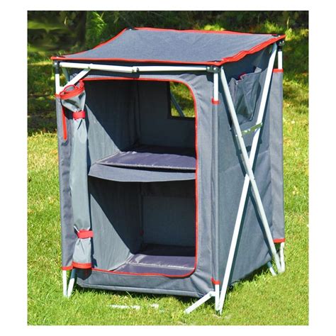 Crusader Three Shelf Foldable Quick Erect Camping Wardrobe Caravan