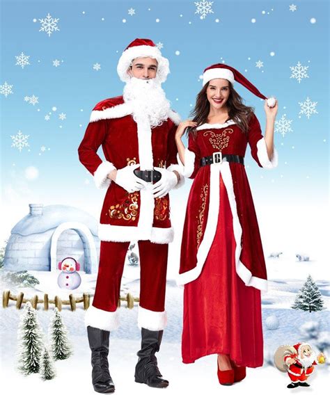Couples Christmas Outfits Full Set Of Christmas Costumes Santa Claus