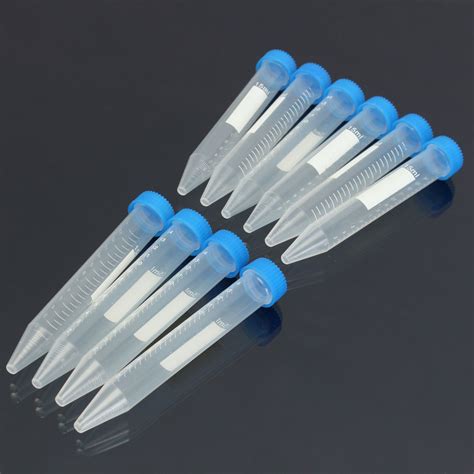10x 1015ml Plastic Centrifuge Test Tube Vial Container Self Standing
