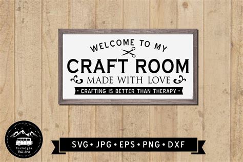 Welcome To My Craft Room Sign Svg Made With Love Vintage Etsy Hong