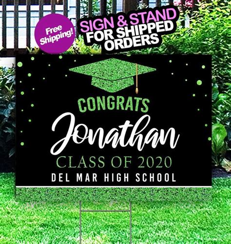 Graduation Yard Sign Class Of 2020 Lawn Sign Free Shipping Etsy