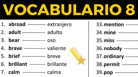 Lista De Palabras En Ingles Y Su Significado En Español Mayoría Lista