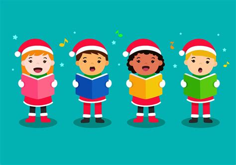 Children Singing Christmas Carols 162573 Vector Art At Vecteezy