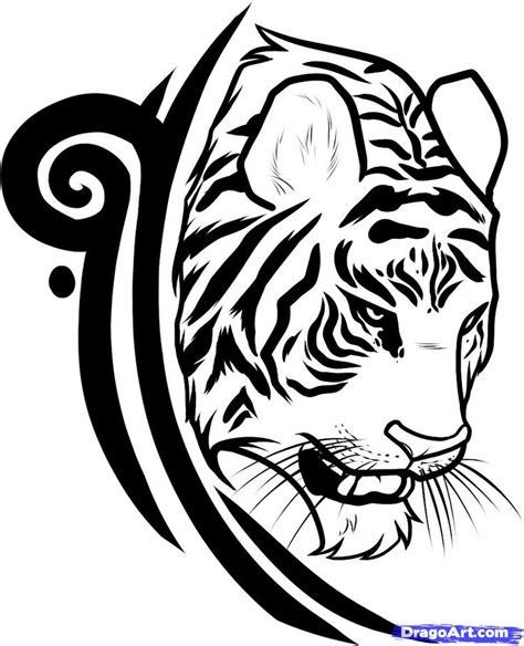 Tribal Tiger Tattoo Designs Draw A Tiger Tattoo Design