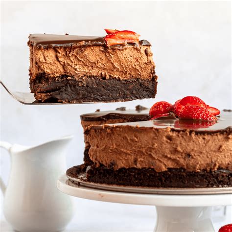 Triple Chocolate Brownie Mousse Cake Rich And Delish