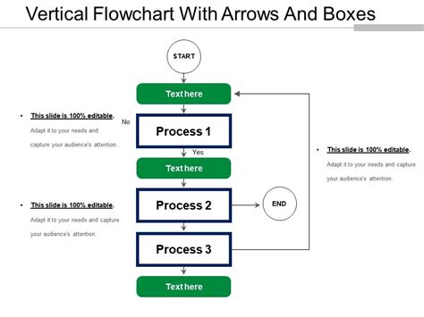 Vertical Flowchart With Arrows And Boxes Powerpoint Presentation