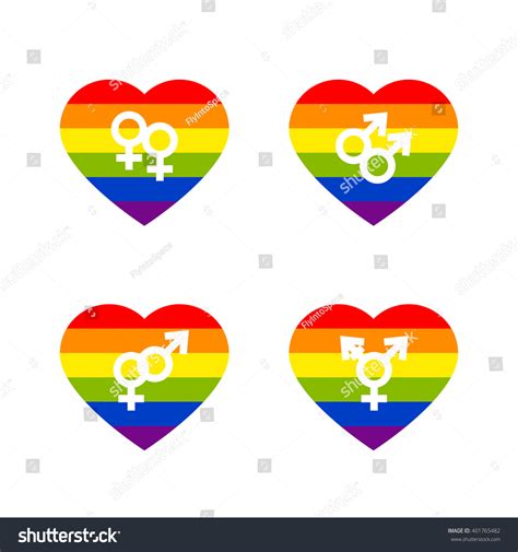 Lgbt Symbols Pride Freedom Hearts Rainbow Stock Vector Royalty Free