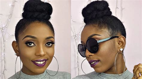 The bun is often the answer to what to do with my hair when you can't make up your mind or are just short on time. How To High Bun Top Knot Tutorial On Short 4C Natural Hair ...