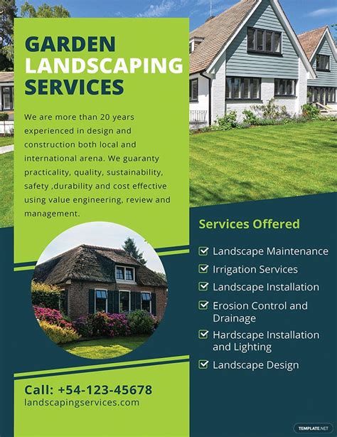 Landscaping Flyer Template In Publisher Word Pages Illustrator
