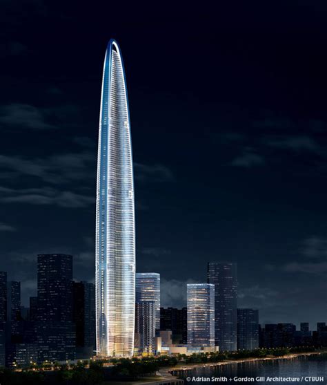 The fluid conical structure of the wuhan tower will reduce the overall volume of the materials required for its construction. Wuhan Greenland Center - The Skyscraper Center