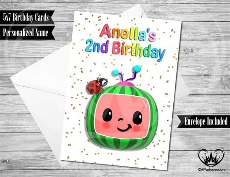 Cocomelon Personalized Birthday Card Cmpartycreations