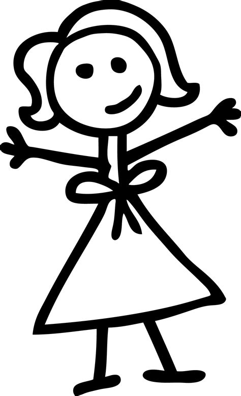 A Girl Stick Man With Clothes On Clipart Best