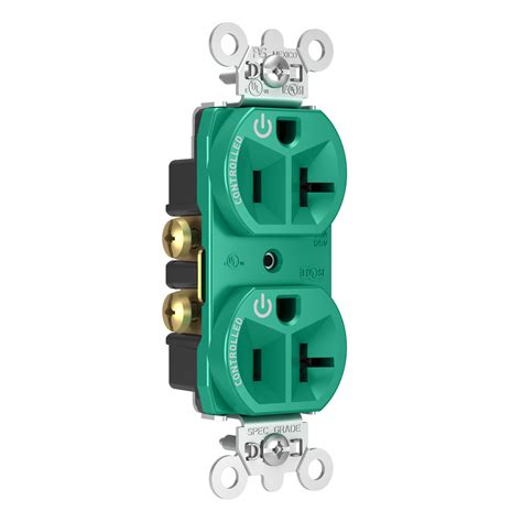 20a 125v Dual Controlled Plug Load Controllable Receptacle Green