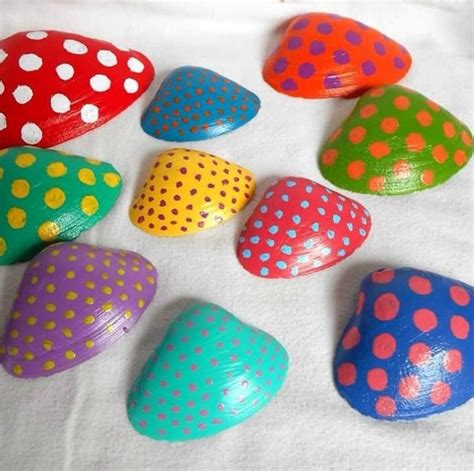 20 Painted Sea Shell Designs • Color Made Happy Shell Crafts Kids
