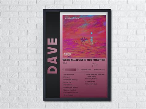 Dave Poster Dave Were All Alone In This Together Album Etsy