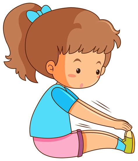 Young Girl Stretching On White Background 374864 Vector Art At Vecteezy