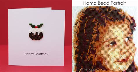 Mini Hama Bead Wreath Christmas Card Craft Me Happy Mini Hama Bead