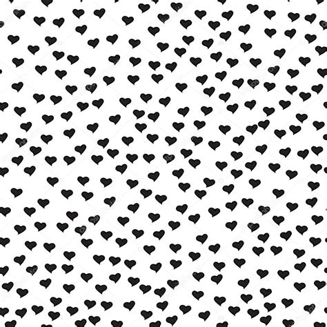 Romantic Seamless Pattern With Tiny Black Hearts Abstract Repeating