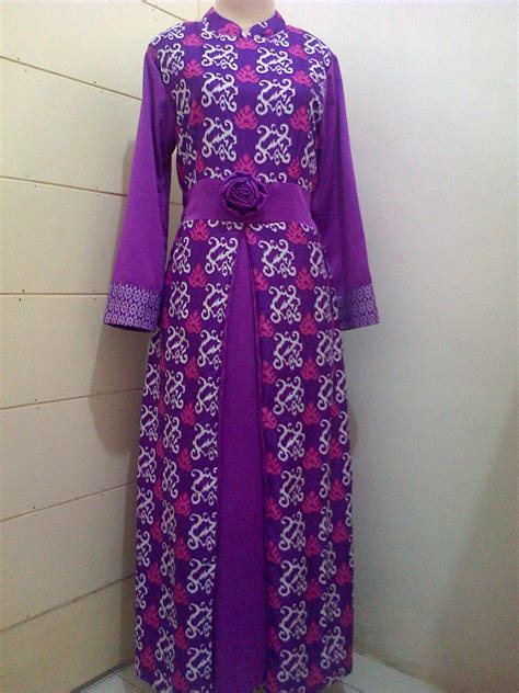 Model Gamis Batik Kombinasi Emboss - Radea