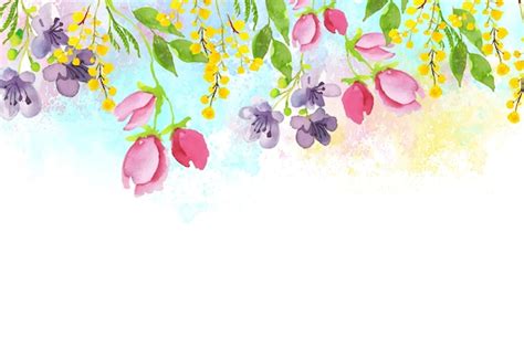 Watercolor Lovely Spring Wallpaper Free Vector