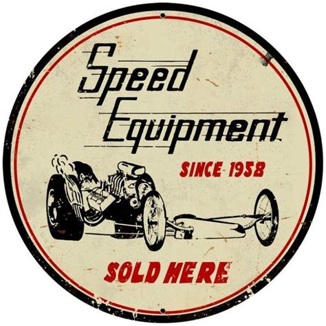 Retro Speed Equipment Round Metal Sign 28 X 28 Inches Automotive