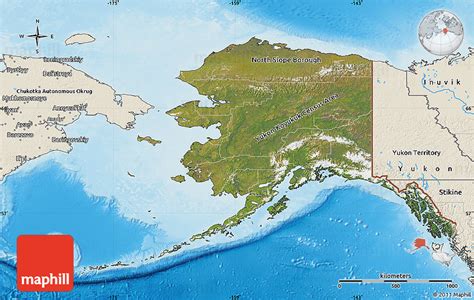 Satellite Map Of Alaska Shaded Relief Outside