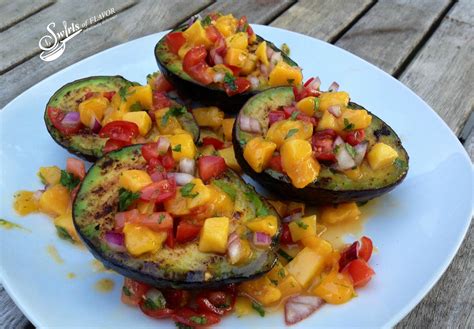 Spoon the salsa over the chicken and serve. Grilled Avocados with Mango Salsa - Swirls of Flavor