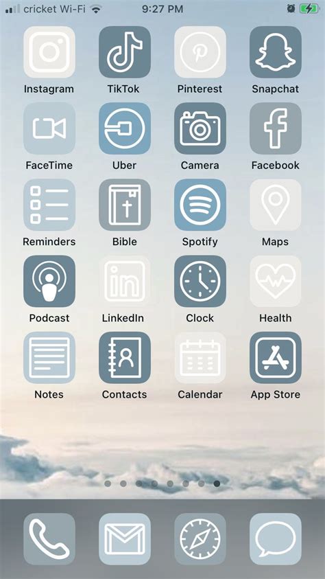 Blue Skies Ios Aesthetic Iphone App Icons Pack Etsy Ios App