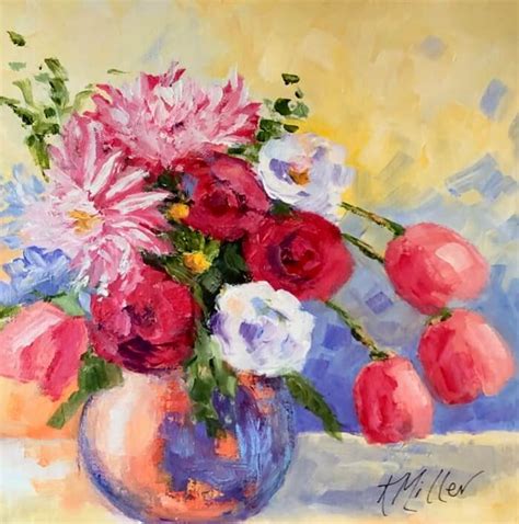 Flower Friday Dahlias And Tulips A New Painting Kathy Miller Time