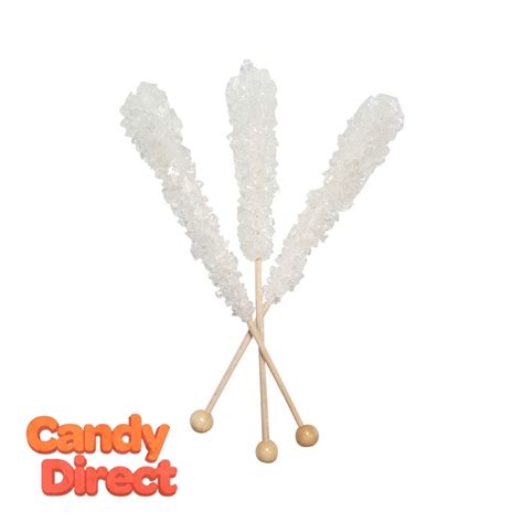 Dryden And Palmer Unwrapped White Rock Candy 6 12 Inch Stick 120ct