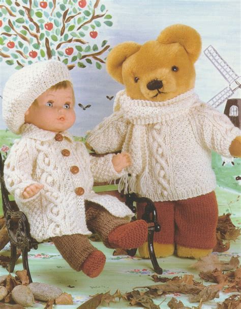 Dolls And Teddy Bears Clothes Knitting Pattern Pdf For 12 Etsy Uk