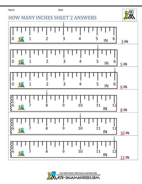Math Worksheets For Kindergarten Measuring Length