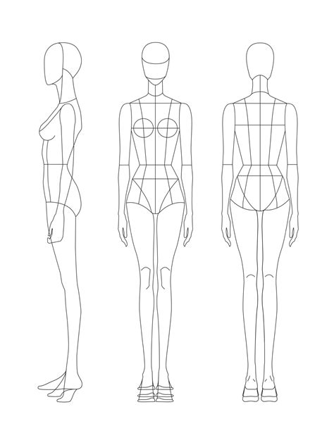 Pretatemplate Fashion Drawing Sketches Body Template Female Drawing
