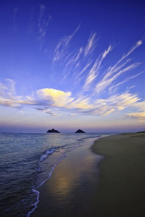 Late Afternoon On Lanikai Beach Stock Photo Image Of Clouds Sunset