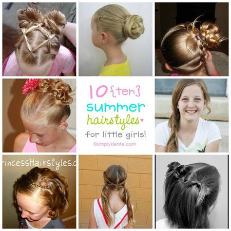 Create a small half updo, tying your hair in a bun. 10 Fun Summer Hairstyles for Little Girls | simplykierste.com