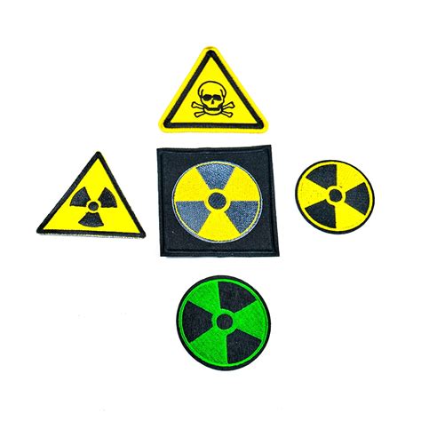 Nuclear Radiation Symbol New Embroidered Iron On Patch Green Radiation