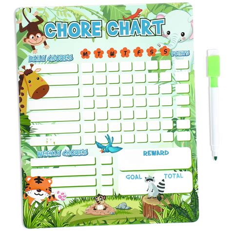 Buy Safari Animal Kids Chore Chart Magnetic Jungle Animal Reward Chart