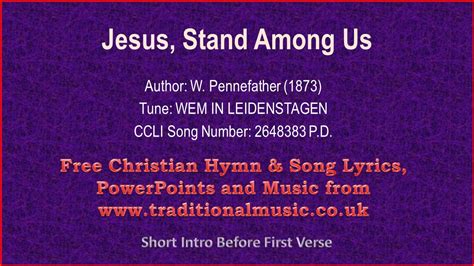 Jesus Stand Among Us Hymn Lyrics And Music Accordi Chordify