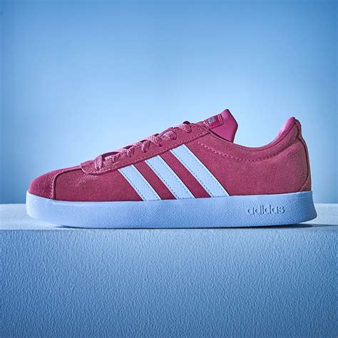 Adidas Womens Ladies Vl Court Suede Trainers Sports Shoes Lace Up Flat