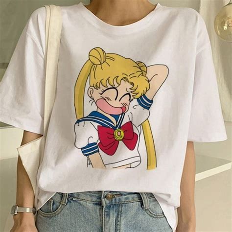 Sailor Moon Summer New Fashion T Shirt Women Harajuku Short Sleeve Fun