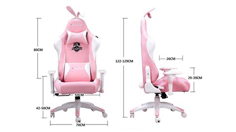 Autofull Pink Bunny Gaming Chair Gaming Chair Bunny Cute Room Decor
