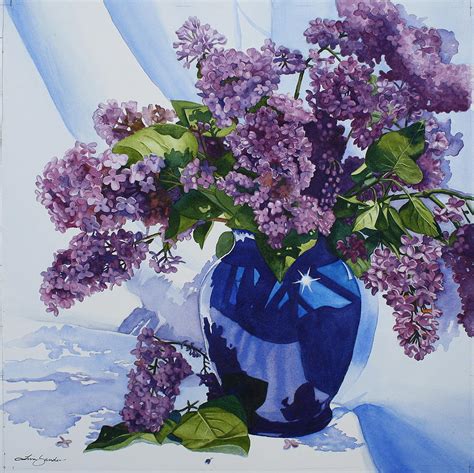 Lilacs In Vase By Tina Sander