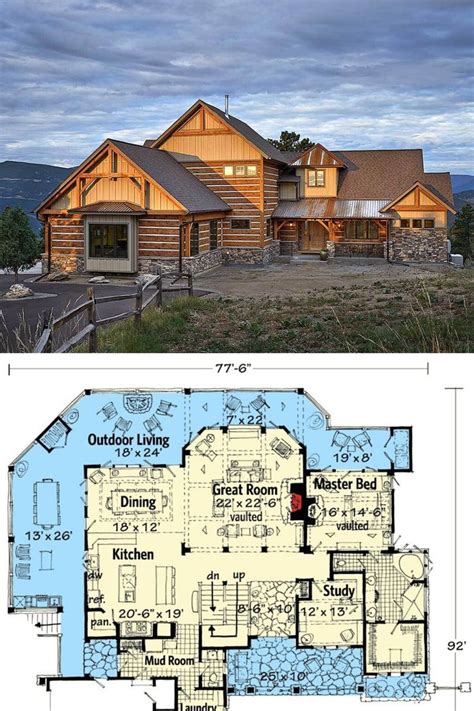 4 Bedroom Two Story Mountain Style Home Floor Plan Mountain Style