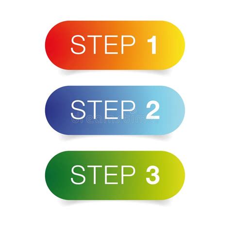 Step One Two Three Progress Buttons Stock Vector Illustration Of