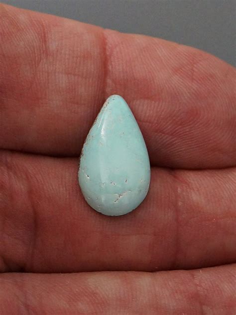 Natural Turquoise Light Pale Blue Clear Teardrop Cabochon From The